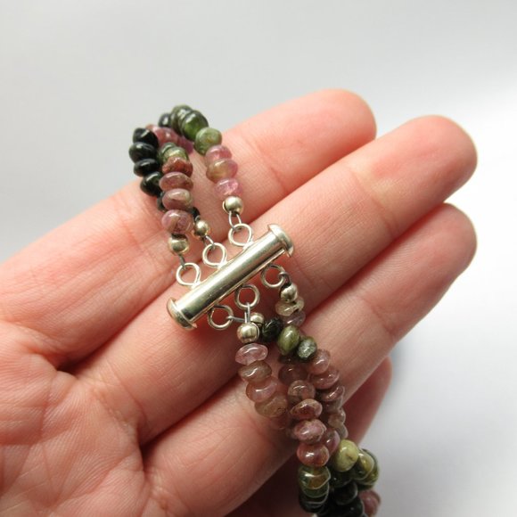 Braided Watermelon Tourmaline bracelet - Picture 13 of 16